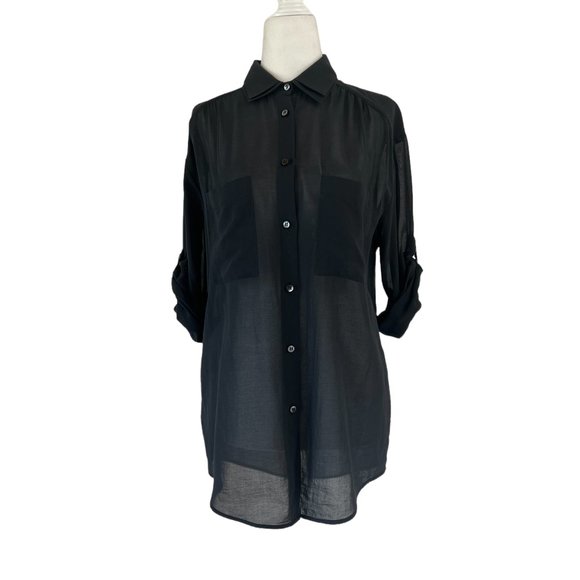 Maison Martin Margiela Tops - Maison Martin Margiela Black Linen Cotton Button Up Blouse